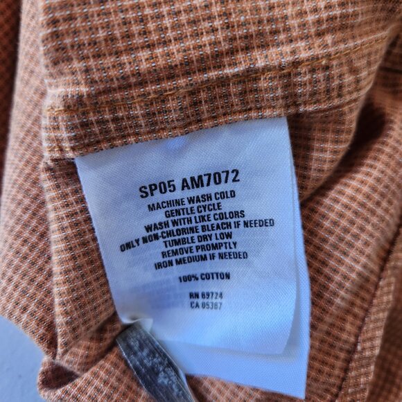 Columbia Men's Short Sleeve Button Down Shirt Orange Size Medium 100% Cotton - Picture 6 of 6